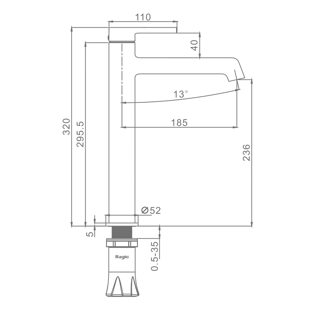 Смеситель для раковины Raglo R20.15.03, золотой сатин