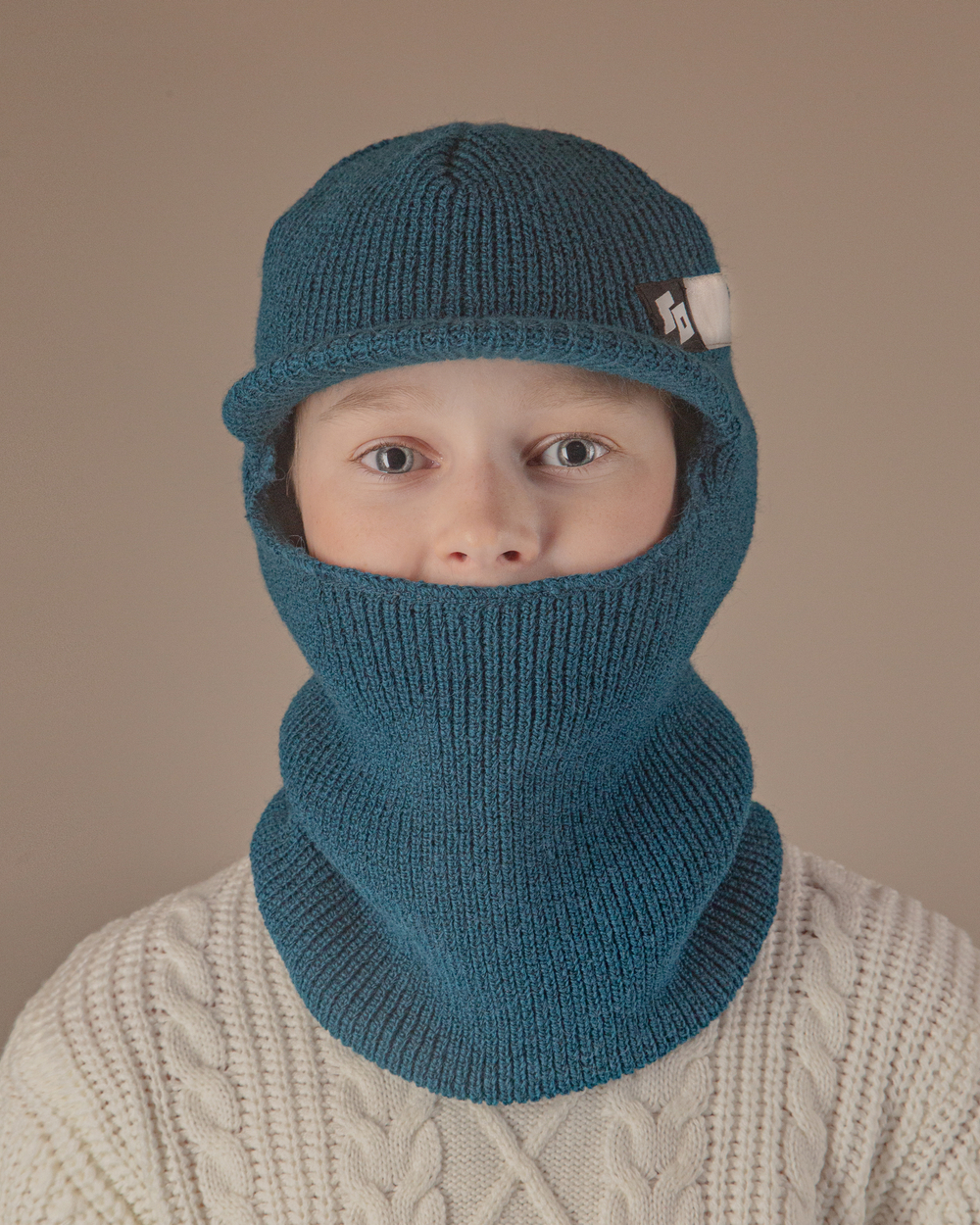 Шапка Fisherman Balaklava GO индиго меланж