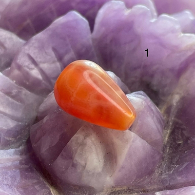 54625  Агат огненный Бусина капля 8*12мм