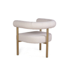 Кресло Biggi, букле Turin ivory / опоры золото