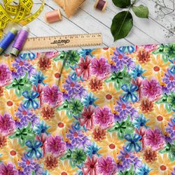 Ткань шелк Армани пастельные цветы прованса