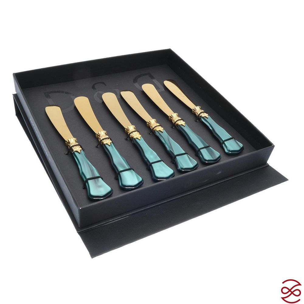 Набор ножей для масла domus ginevra gold (6шт)