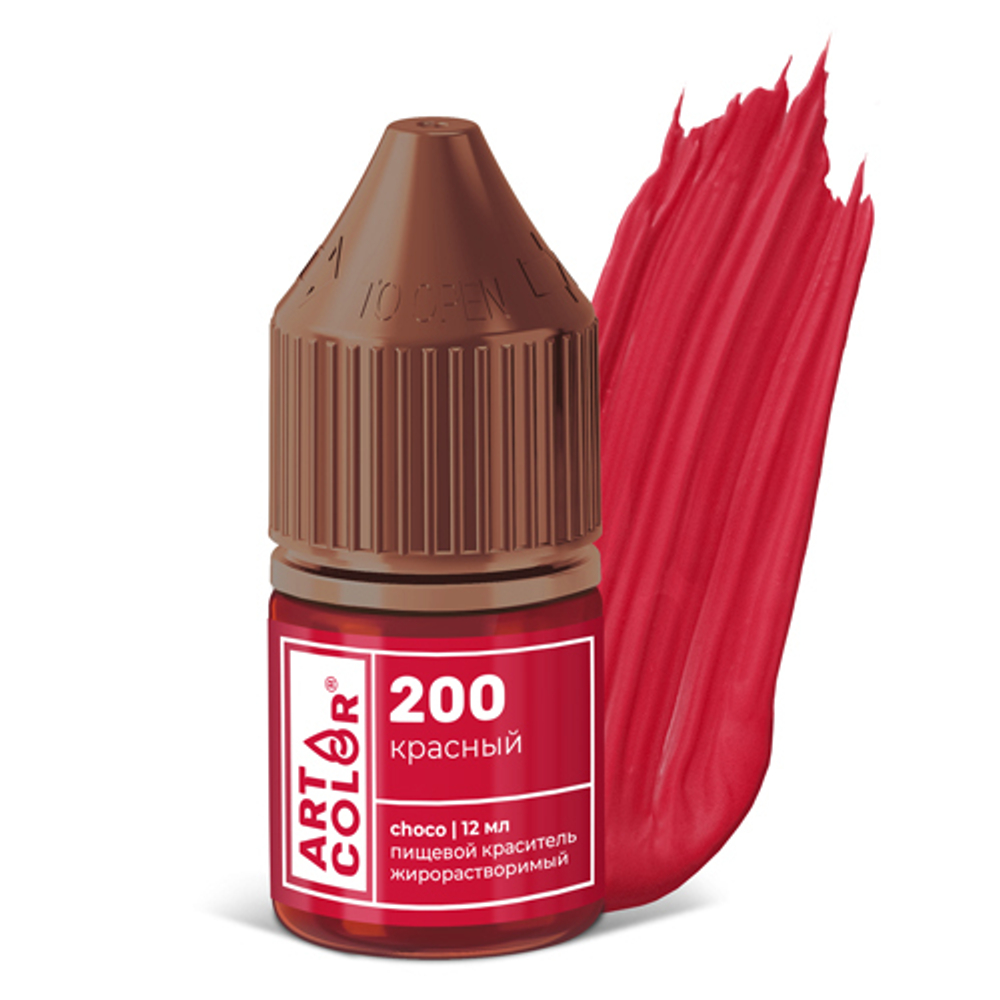 Краситель жирорастворимый гелевый №200 Красный (Art Color choco) (12мл)