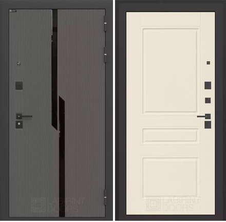 Входная металлическая дверь CARBON (Карбон) 03 Крем софт / Графит Лофт