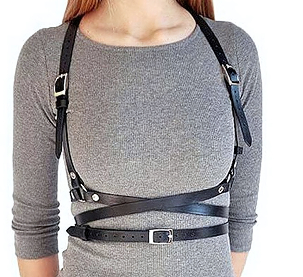 Черная портупея One Size (40-50) (Цвет: черный)