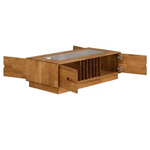 Журнальный столик, 120х60х37, Паво, кофейный стол с местом для хранения и органайзером для газет и журналов, массив дуба, MAKOSA