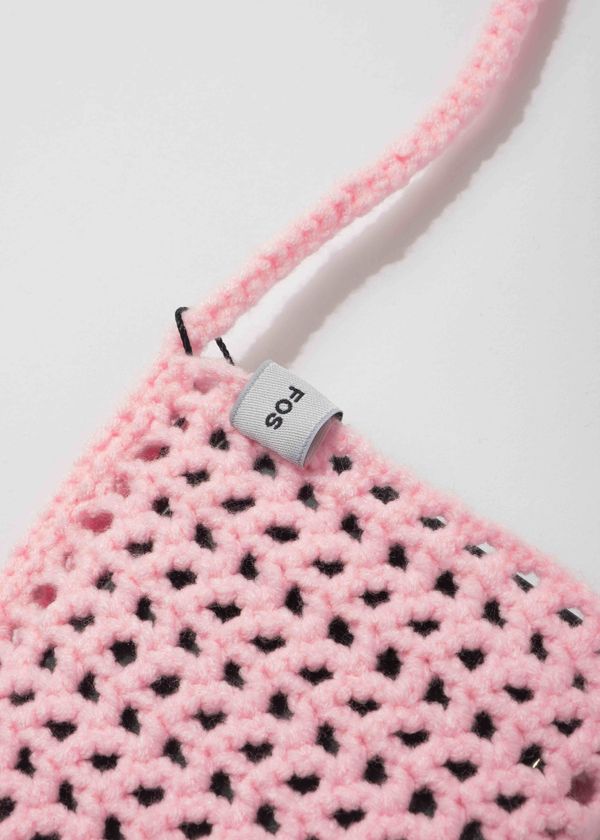 Вязаная сумочка FOS Розовая - фото 5