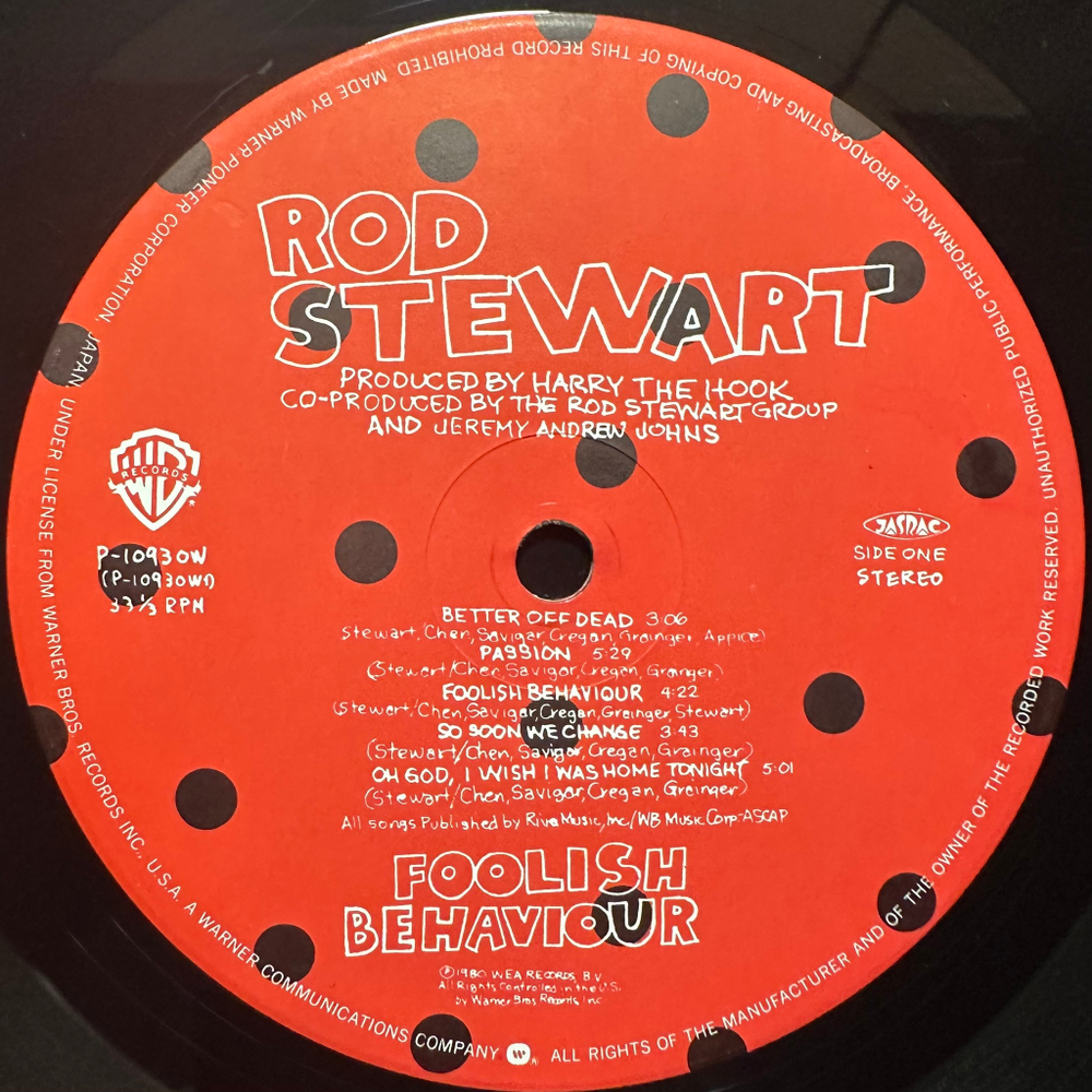 Rod Stewart - Foolish Behaviour (Япония 1980г.)