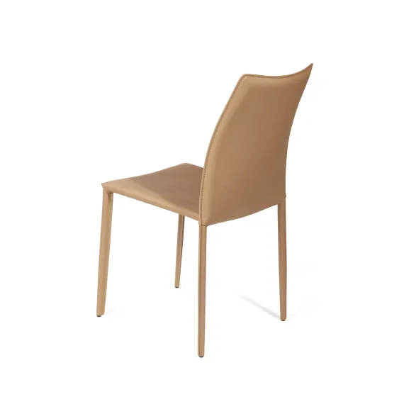 Стул Rolf из фактурной кожи цвета мокко