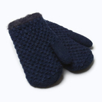 Варежки на иск.меху с опушкой 15 см синий 9614098, 1 шт.