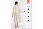 Халат вафельный женский Home One молочный 48-50