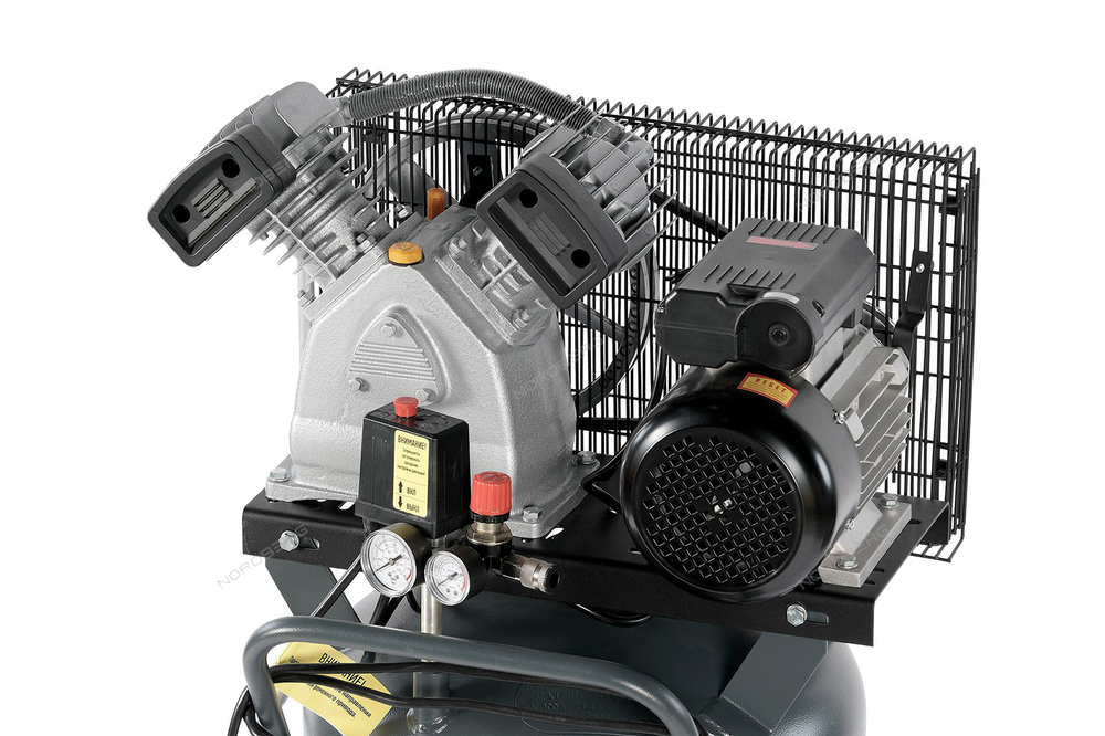 NORDBERG (NCPV100/420) Компрессор вертикальный поршневой с ременной передачей 380В, ресивер 100л, 420л/мин
