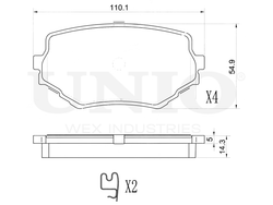 Колодки тормозные диск. передние UNIO BRP-20376