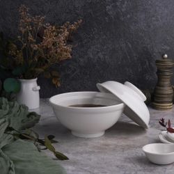 Бульонница мисосупница 450 мл d 15,3 см h10,5 см с крышкой белая фарфор P.L. Proff Cuisine [3]