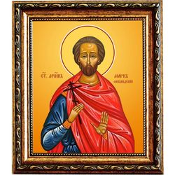 Марк Фиваидский святой мученик. Икона на холсте.