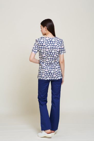 Блуза женская Z14-1424 (принт-стрейч/зубики/ежевика 939)