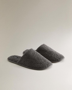ZARA HOME ДОМАШНИЕ ТАПОЧКИ, ТЕМНО-СЕРЫЙ