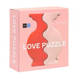 Набор из 2-х ваз Love Puzzle, 25 см, красная/розовая