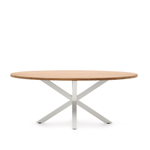 Овальный стол ARYA Argo из массива акации, белые стальные ножки 200x100