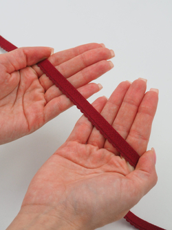 Резинка отделочная бордовая ажурная ширина 12 мм с учетом фестона