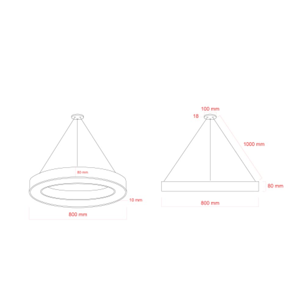 Светильник LED ЭРА Geometria SPO-134-B-40K-056 Ring 56Вт 4000К 4200Лм IP40 800*80 черный подвесной драйвер внутри