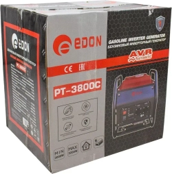 Генератор бензиновый инверторный EDON PT-3800C (3.2 кВт, 2800 об/мин, бак 8 л, 2 розетки, ручной стартер) / бензогенератор / резервный источник питания