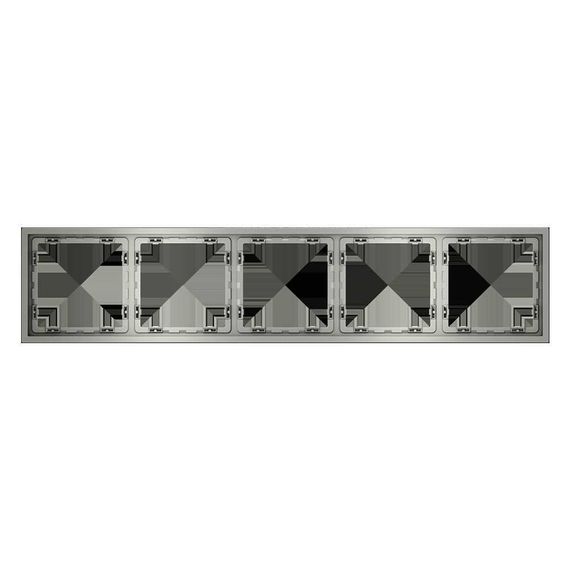 Рамка пластиковая Voltum S70 на 5 постов, (сталь) VLS100505