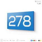 Номер на дверь 278, табличка на дверь для офиса, квартиры, кабинета, аудитории, склада, голубая 120х70 мм, Айдентика Технолоджи