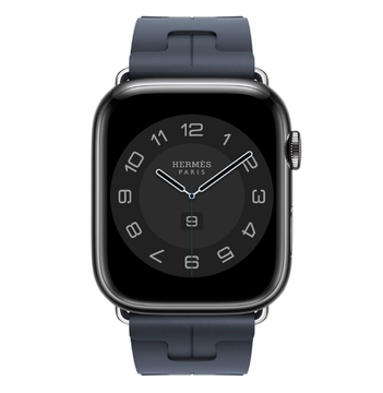 Apple Watch Hermès 45mm Space Black Stainless Steel Case with Navy Kilim Single Tour