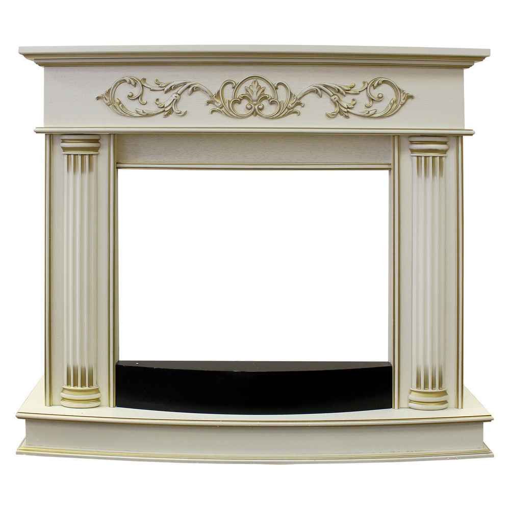 Портал каминный из МДФ RealFlame Milano белый, белый дуб с патиной