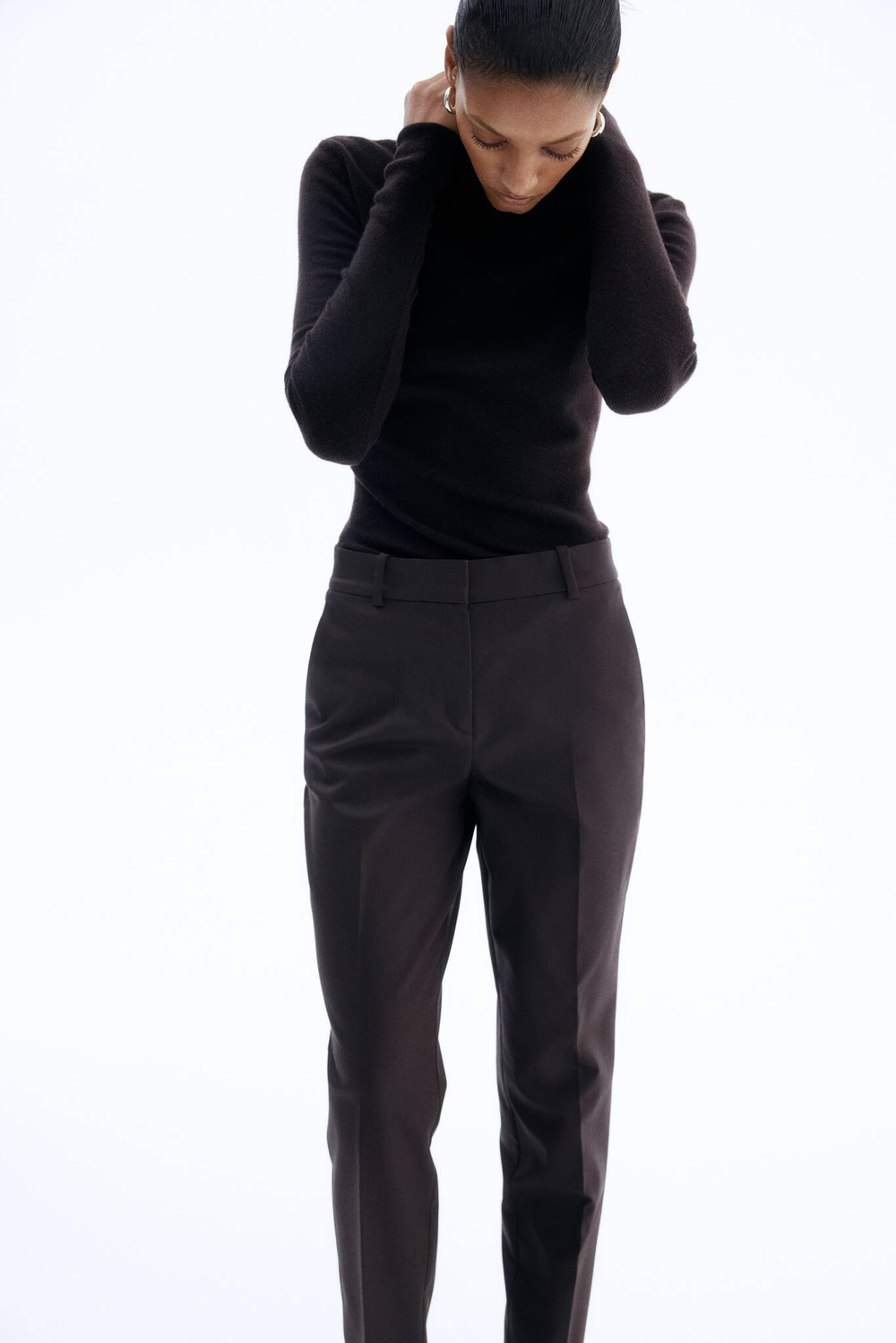 H&M Брюки длиной до щиколотки, темно-коричневый