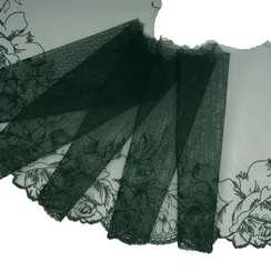 Вышивка на сетке зелено-еловая (правая) 20 см