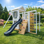 Детская площадка домик "Монако" с верандой + спортивная секция