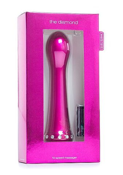 Вибратор с кристаллами The Diamond Pink - 16,5 см. (Цвет: розовый)