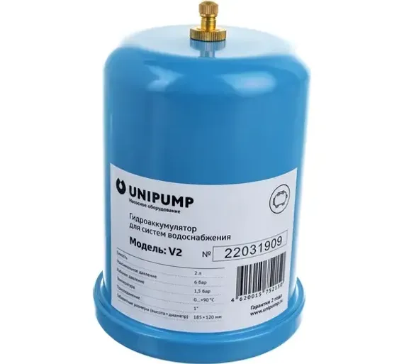 Гидропневмобак UNIPUMP 2 л вертикальный 36466