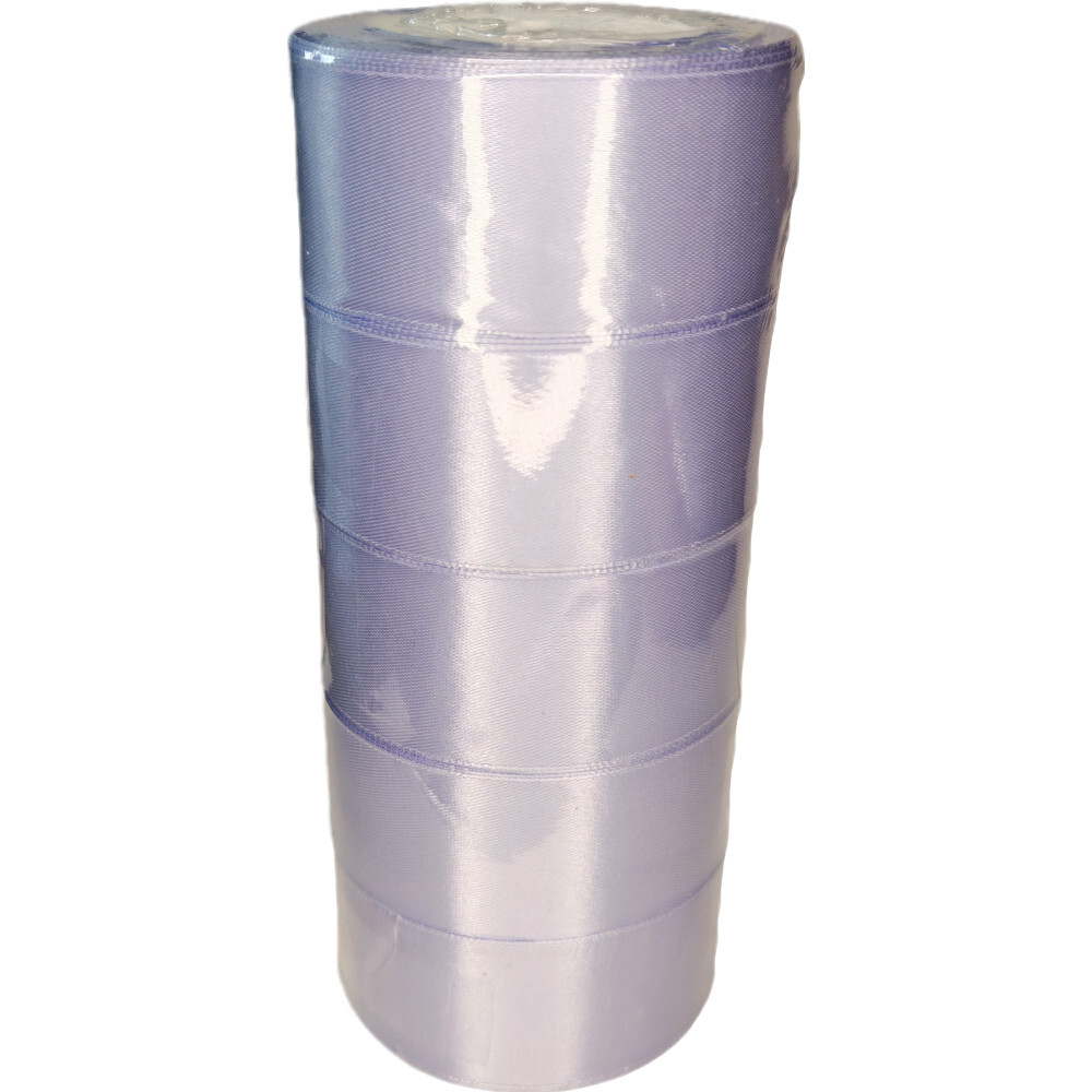 Лента упаковочная атласная 40мм, 22 м сиреневая (5шт/уп)