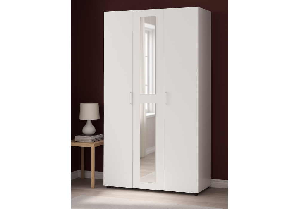 Шкаф Woodville трехстворчатый Валенсия белый текстурный