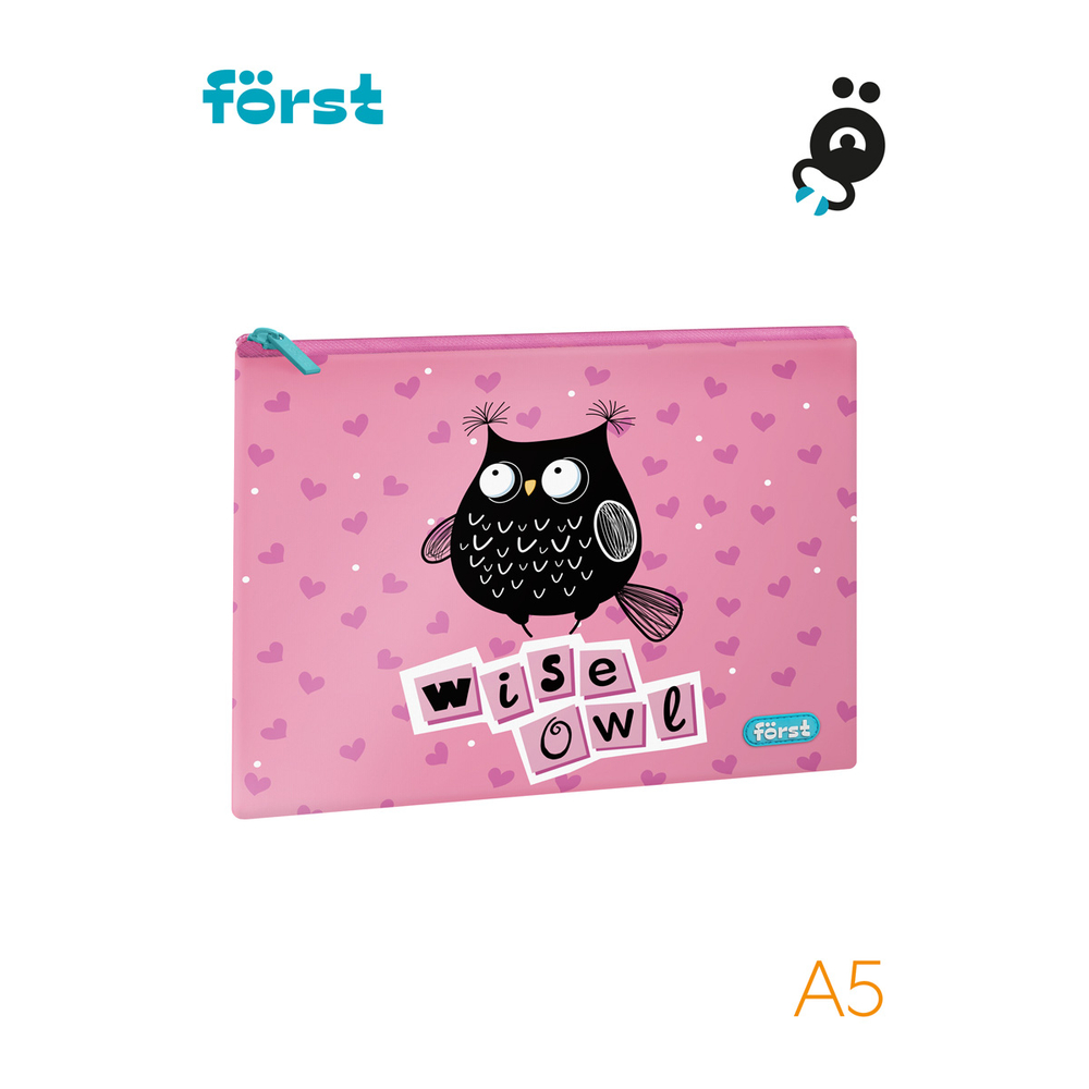 Папка текстильная А5 Först "Black owl", 255*205мм, 1 отделение, полиэстер