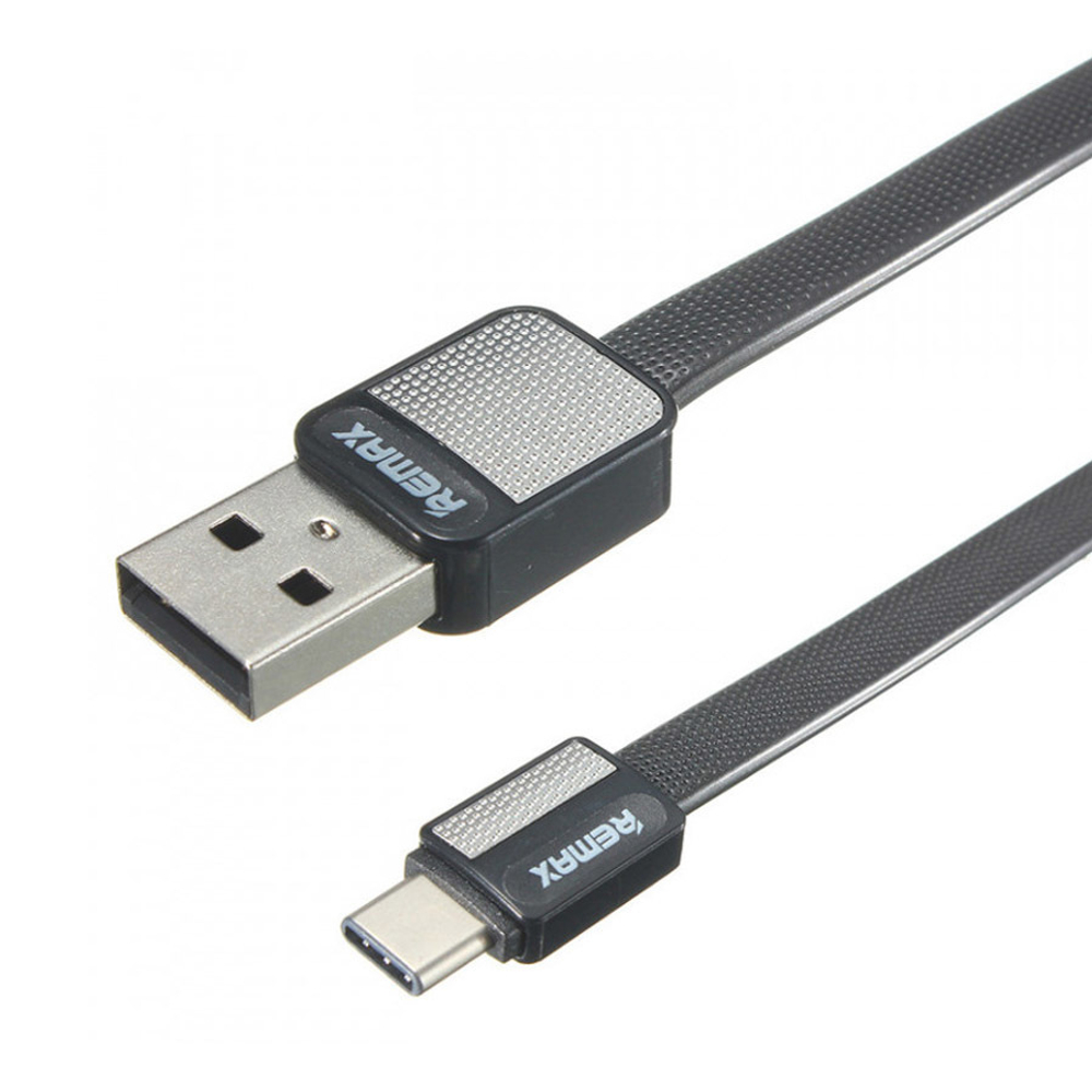 Кабель USB - Type-C Remax RC-044a (плоский) Черный