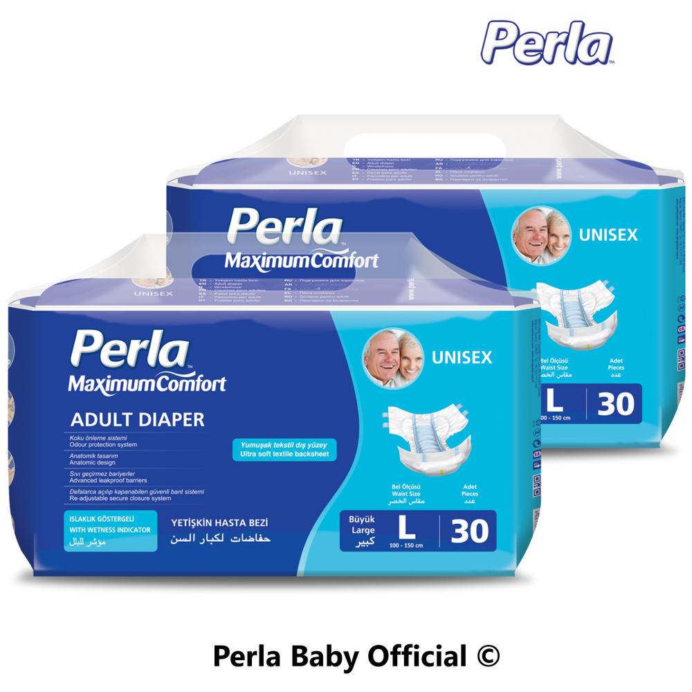 Комплект подгузники для взрослых Perla Eco. Large 60 шт - 2 уп