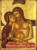 Икона под старину А5. Дерево, холст (иконы Спасителя и Богородицы)