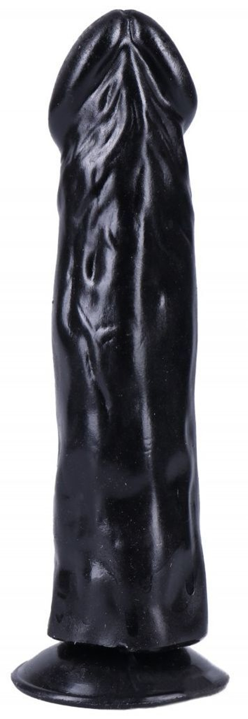 Черный вибратор-реалистик на присоске №27 - 19,5 см.
