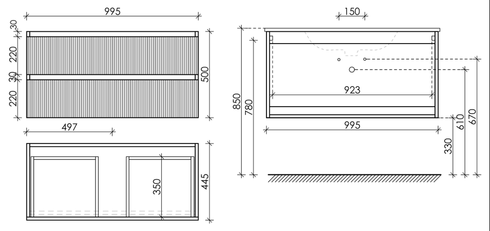 Тумба с раковиной Sancos Snob T 100 см SNT100W bianco