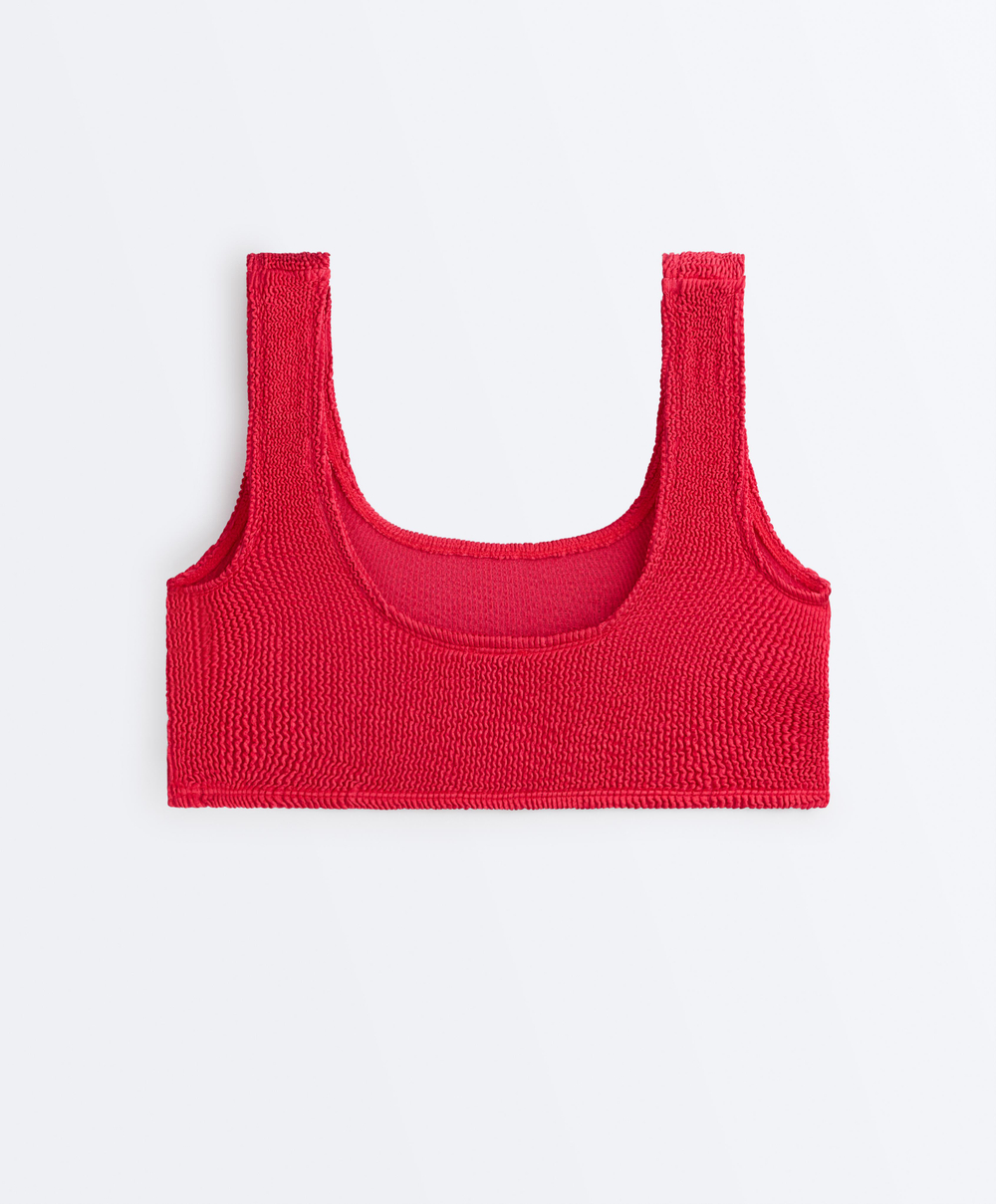 OYSHO Топ бикини Crinkl, красный