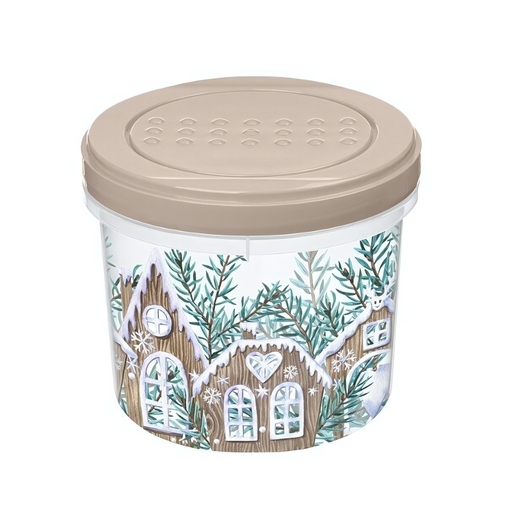 Банка с завинчивающейся крышкой 0,7л с декором (бежевый)