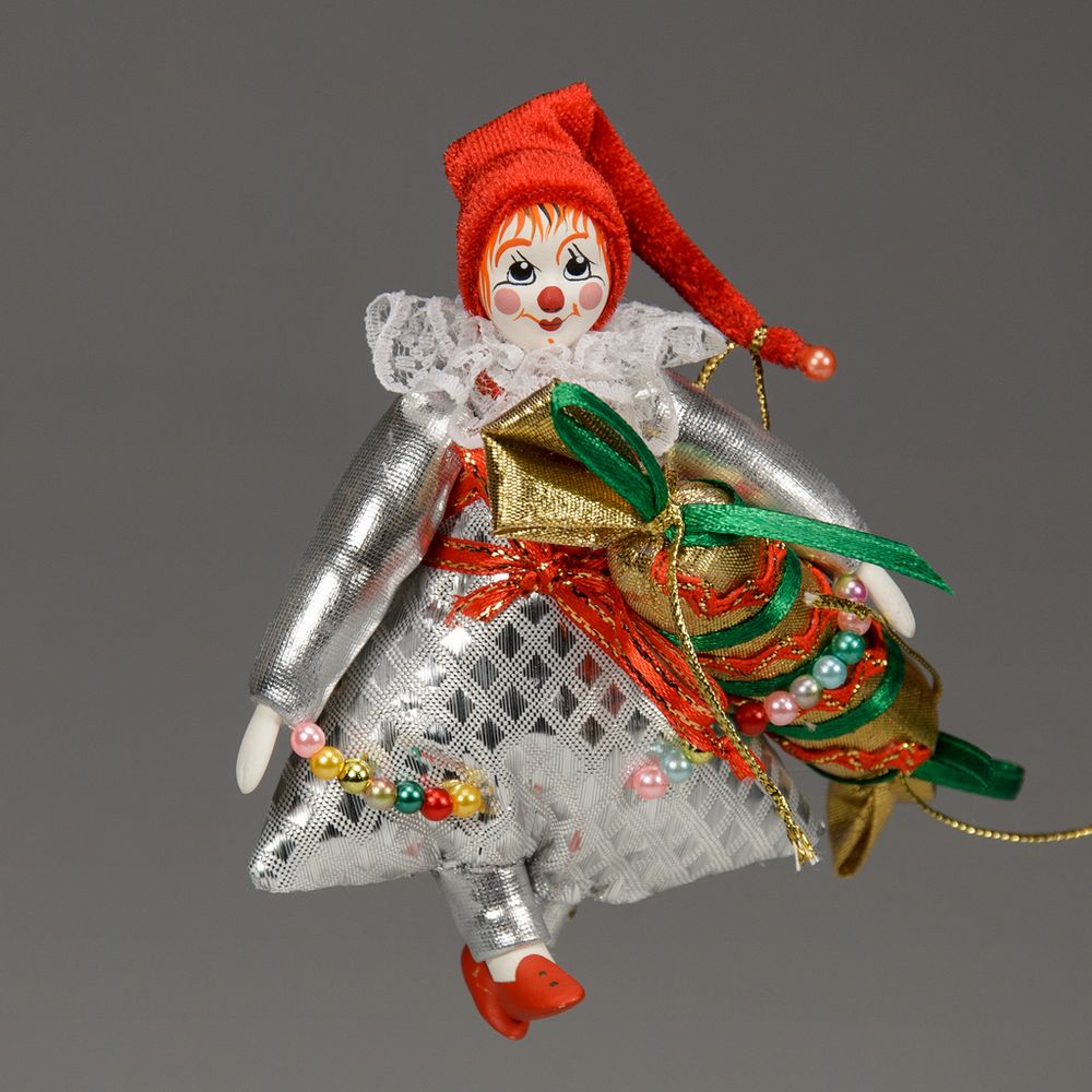 Ёлочная игрушка Гном с хлопушкой