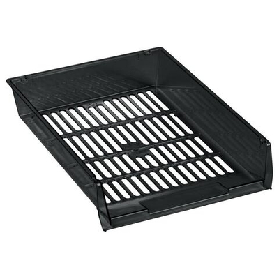 Лоток для бумаг горизонтальный сетчатый, тонированный черный "Респект" (Стамм)