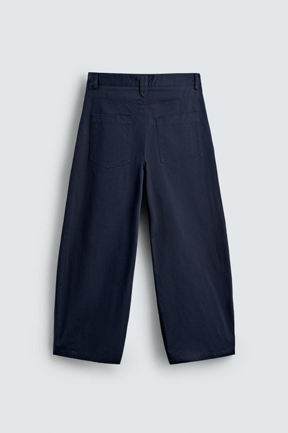 ZARA УКОРОЧЕННЫЕ БРЮКИ WIDE FIT, МОРСКОЙ СИНИЙ