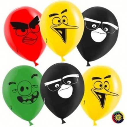 Шар (12""/30 см) Angry Birds, Ассорти, пастель, 2 ст, 50 шт.
