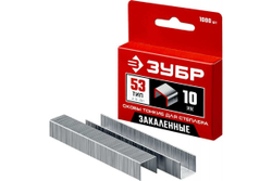 Закаленные узкие скобы для степлера ЗУБР тип 53, 10 мм, 1000 шт. 31625-10
